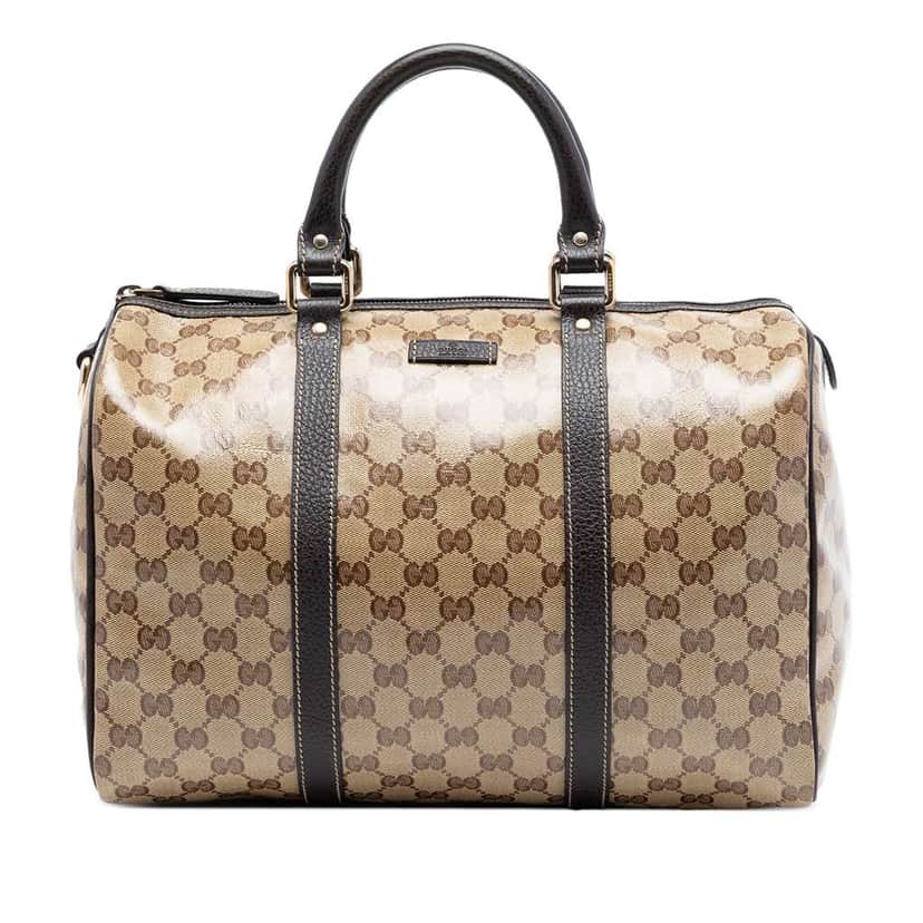 Gucci Medium GG Crystal Joy Boston Bag Beige Canvas Very good condition - Front View