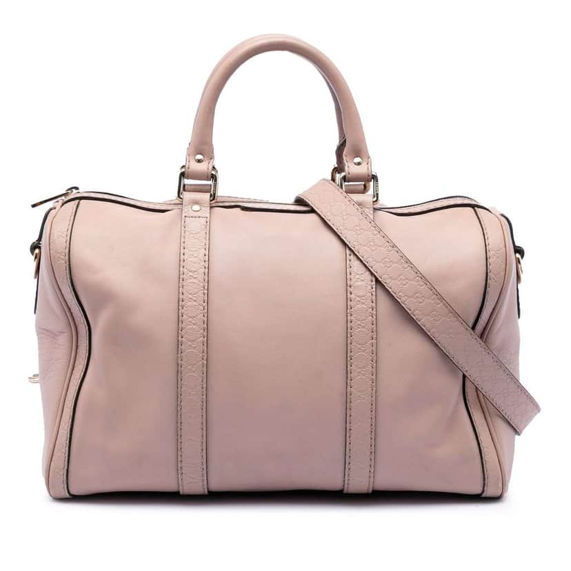 Gucci Medium Microguccissima Trimmed Calfskin Joy Boston Bag Pink Leather Very good condition - Front View