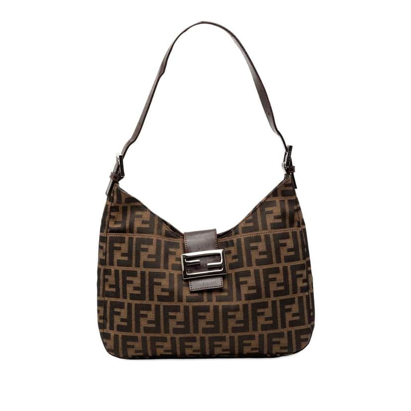 Fendi Zucca Canvas Shoulder Bag Brown Canvas Very good condition - Front View