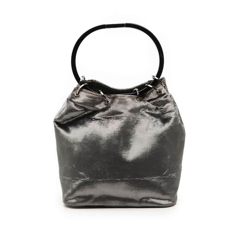 Gucci Velvet Ring Bucket Silver Velvet Very good condition - Front View