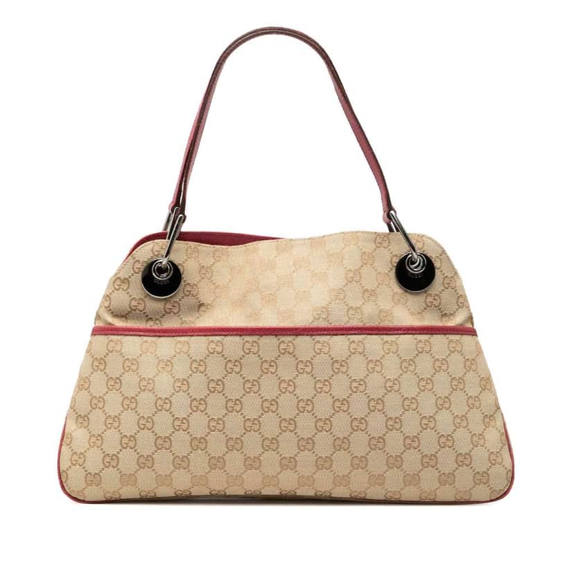 Gucci GG Canvas Eclipse Shoulder Bag Beige Canvas Very good condition - Front View