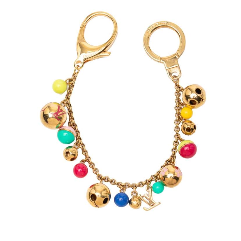 Louis Vuitton Gold Plated Chaine Grelots Bag Charm and Key Holder Gold Metal Very good condition - Front View