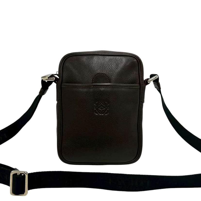 Loewe Leather Anagram Crossbody Brown Leather Very good condition - Front View