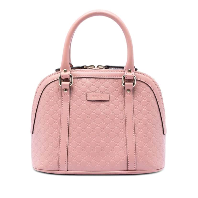 Gucci Mini Microguccissima Dome Satchel Pink Leather Very good condition - Front View