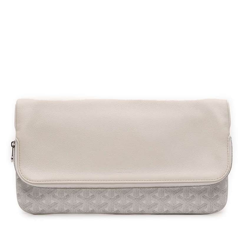 Goyard Goyardine Sainte Marie MM White Canvas Very good condition - Front View