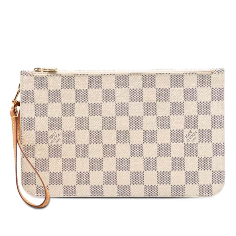 Louis Vuitton Damier Azur Neverfull MM Pouch White Very good condition - Front View
