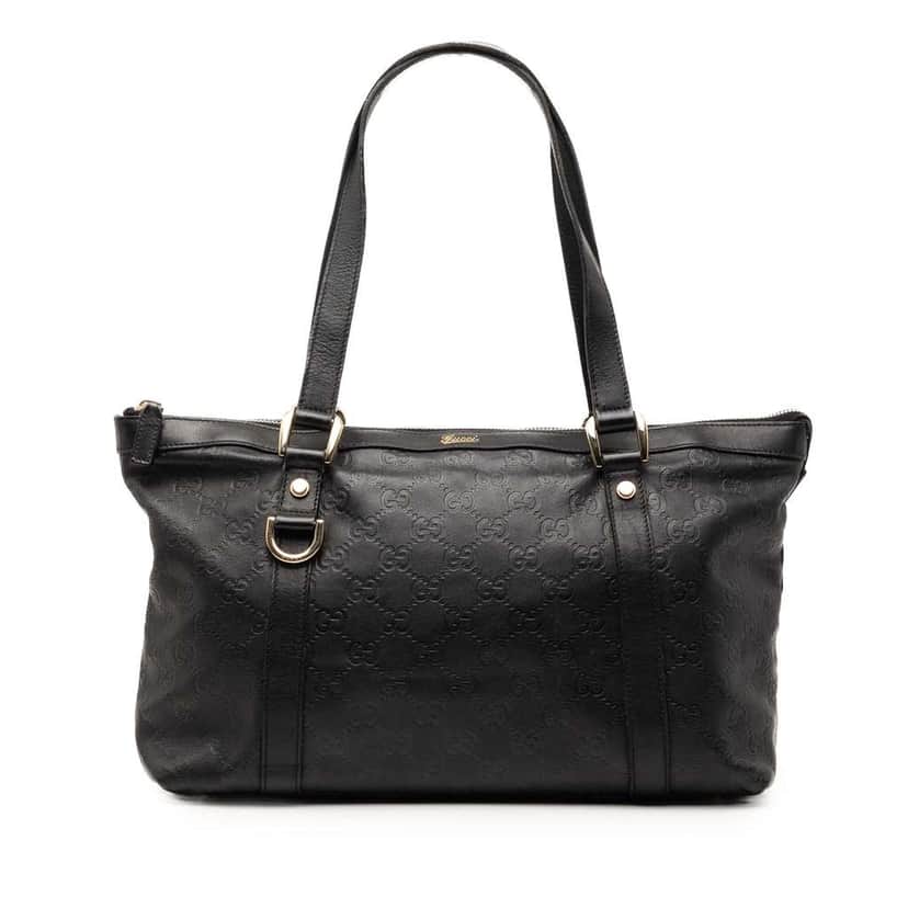Gucci Guccissima Abbey D Ring Tote Black Leather Good condition - Front View