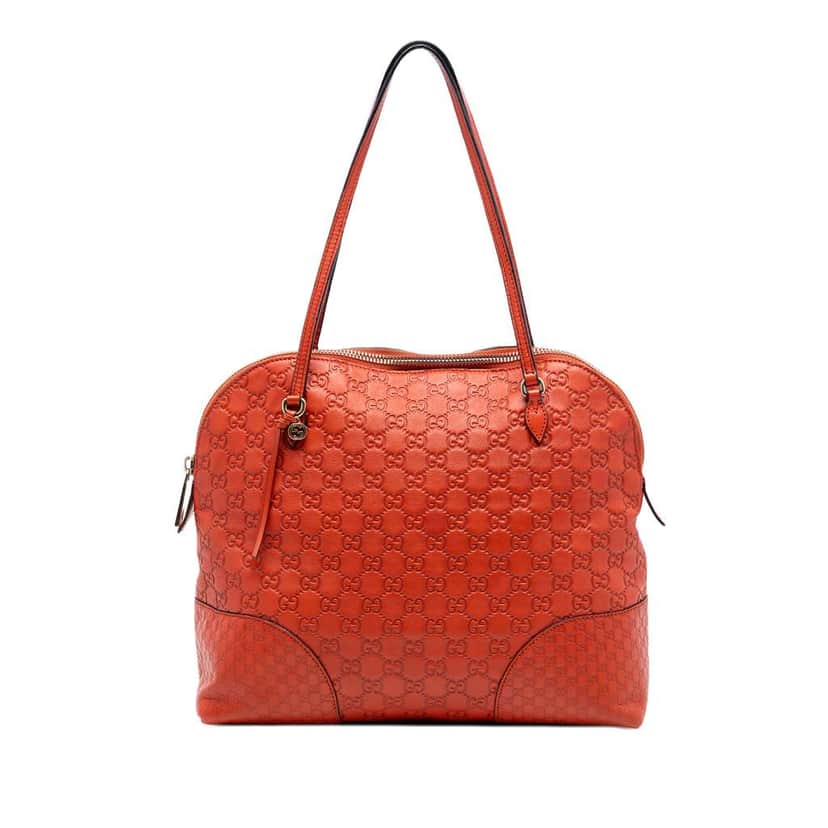 Gucci Medium Guccissima Bree Dome Tote Orange Leather Very good condition - Front View