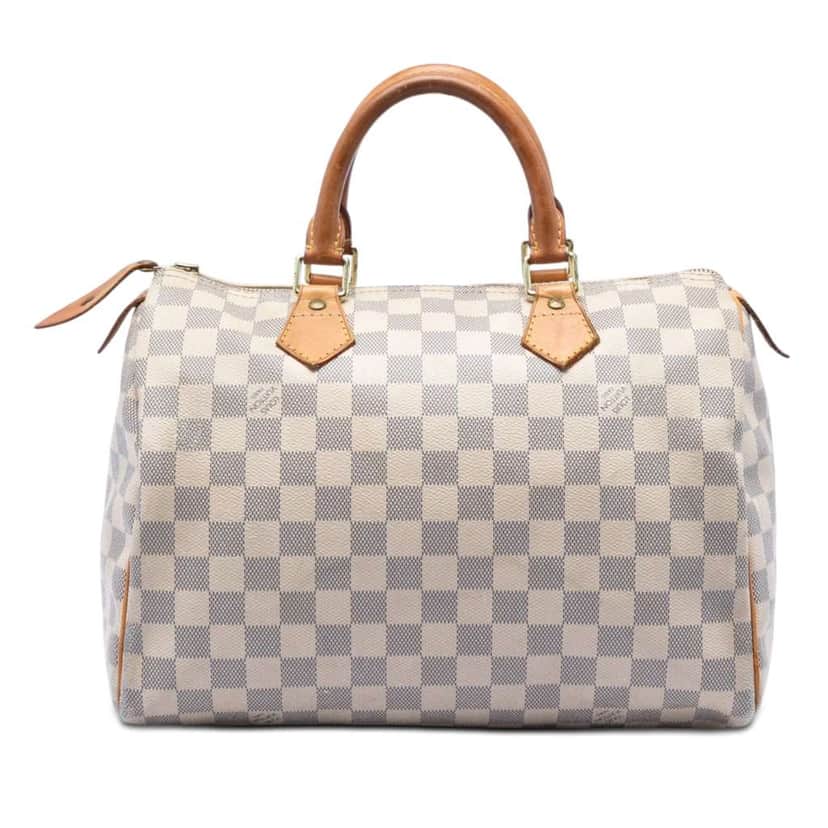 Louis Vuitton Damier Azur Speedy 30 White Very good condition - Front View