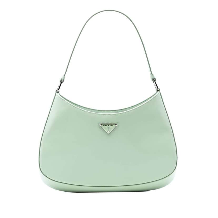 Prada Spazzolato Leather Cleo Shoulder Bag Green Leather Very good condition - Front View