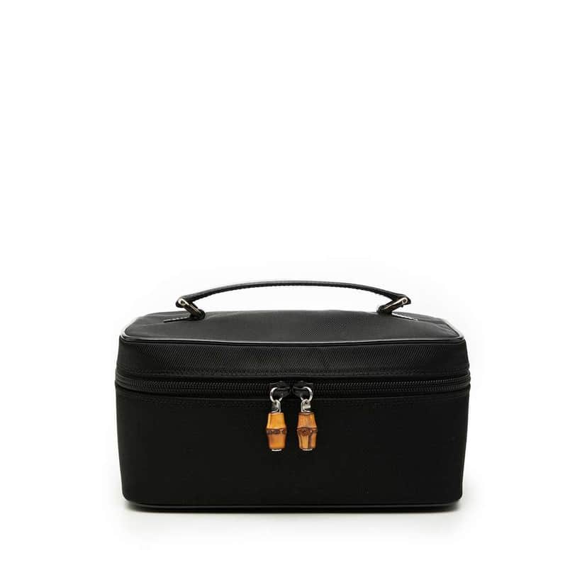 Gucci Nylon Bamboo Vanity Bag Black Very good condition - Front View