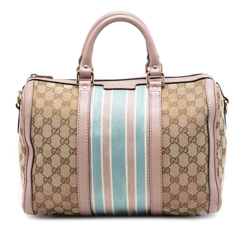 Gucci Medium GG Canvas Web Joy Boston Bag Beige Canvas Very good condition - Front View