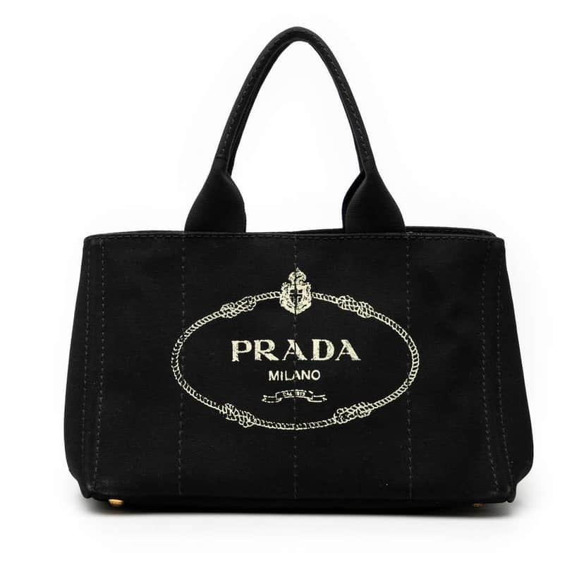 Prada Canvas Canapa Logo Satchel Black Canvas Very good condition - Front View