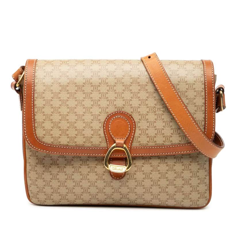 Celine Macadam Coated Canvas Crossbody Beige Very good condition - Front View