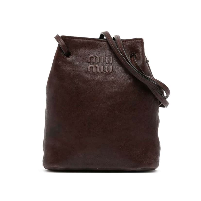 Miu Miu Mini Nappa Leather Crossbody Brown Leather Very good condition - Front View