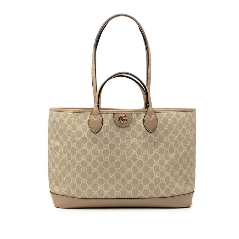 Gucci Medium GG Supreme Ophidia Tote Beige Canvas Very good condition - Front View