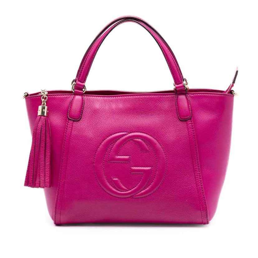 Gucci Small Calfskin Soho Cellarius Satchel Pink Leather Very good condition - Front View