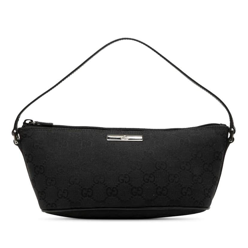 Gucci GG Canvas Boat Black Canvas Very good condition - Front View