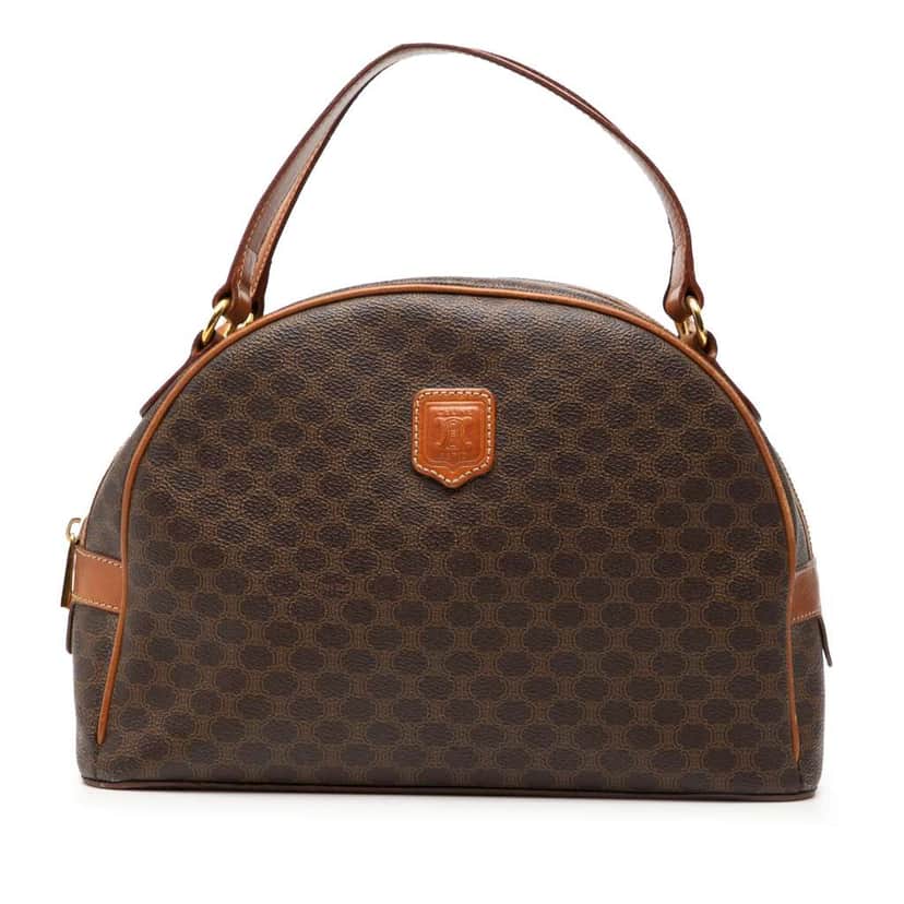 Celine Macadam Coated Canvas Dome Handbag Brown Canvas Very good condition - Front View