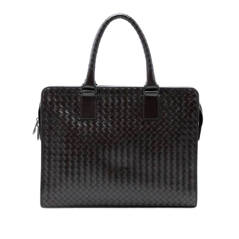 Bottega Veneta Nappa Intrecciato Business Bag Brown Leather Very good condition - Front View