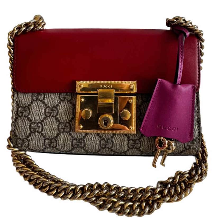 Gucci Product Red Leather Metal Very good condition - Front View