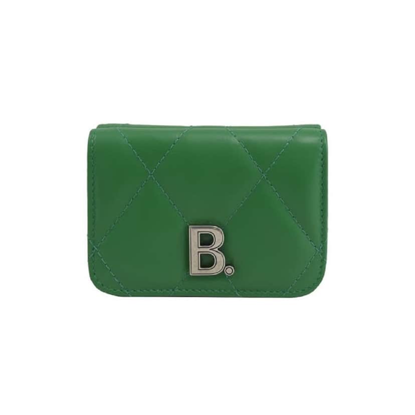 Balenciaga Balenciaga Touch Leaf Green Nappa Leather Quilted Mini Trifold Wallet Green Leather Never worn, with tag - Front View