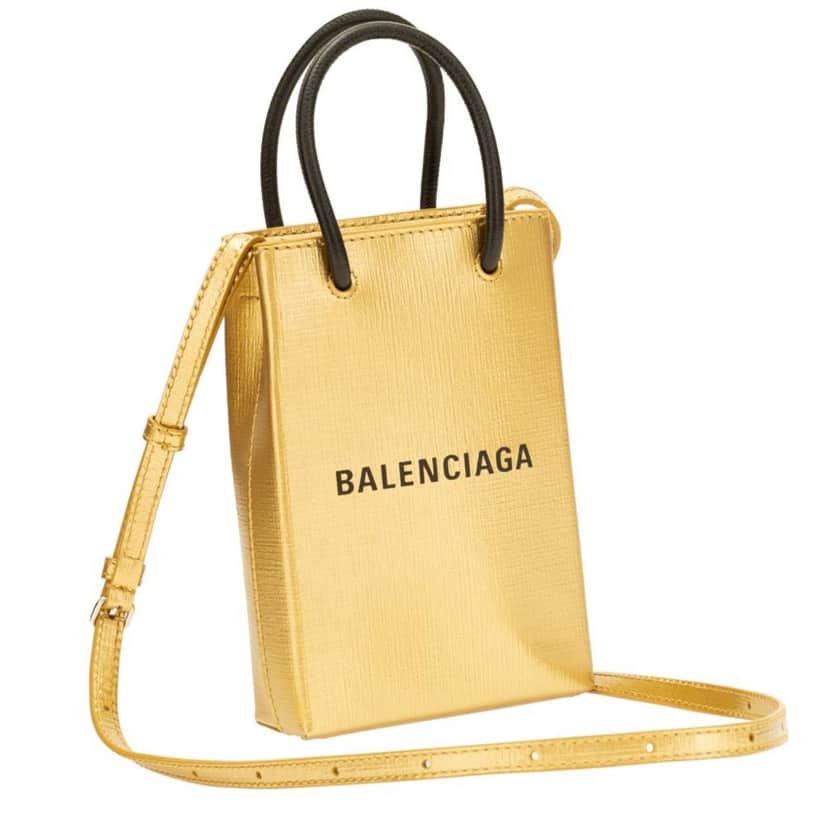 Balenciaga Balenciaga Gold Calfskin Leather Shopper Cross Body Bag Yellow Leather Never worn, with tag - Front View