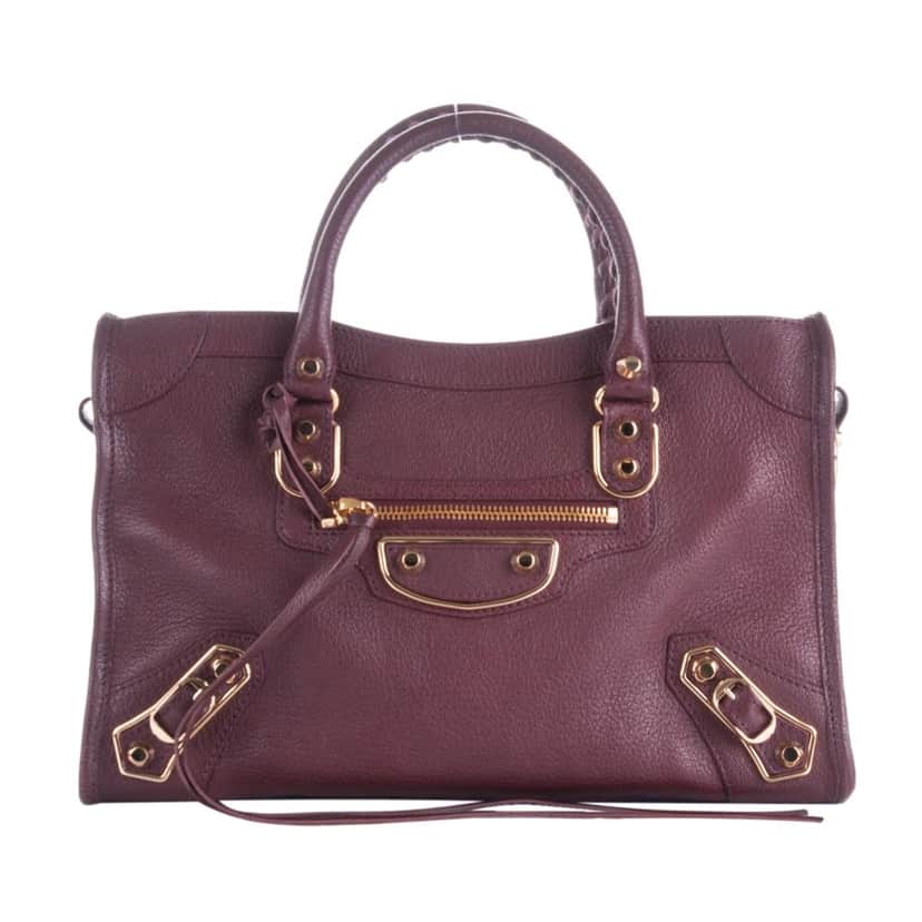 Balenciaga Balenciaga City Prune Purple Goat Leather Small Shoulder Bag Purple Leather Never worn, with tag - Front View