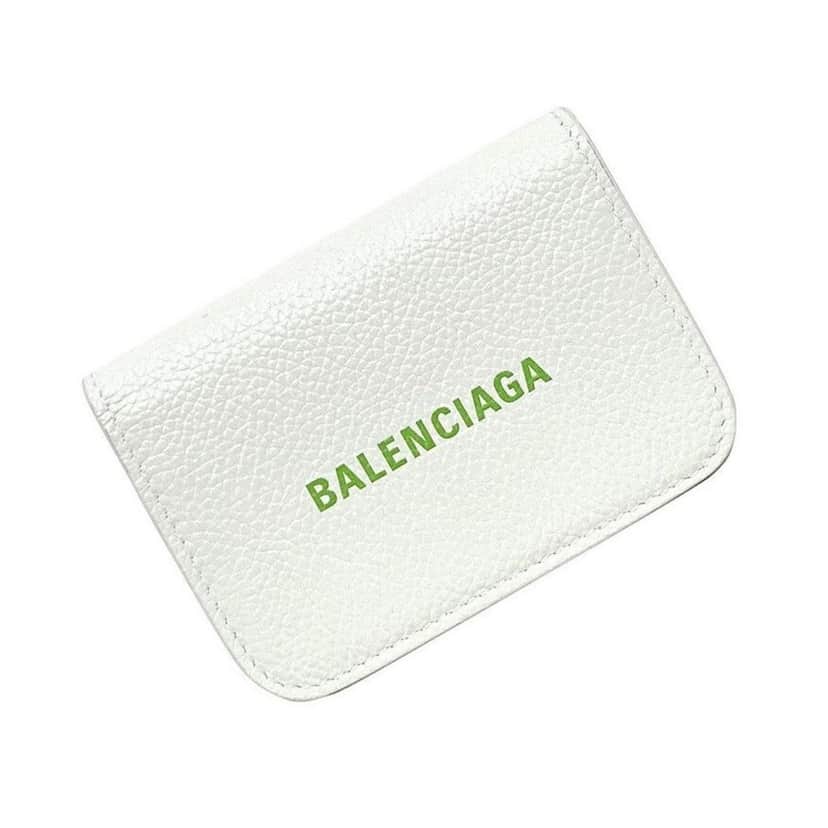 Balenciaga Balenciaga Everyday White Leather Logo Mini Trifold Wallet White Leather Never worn, with tag - Front View