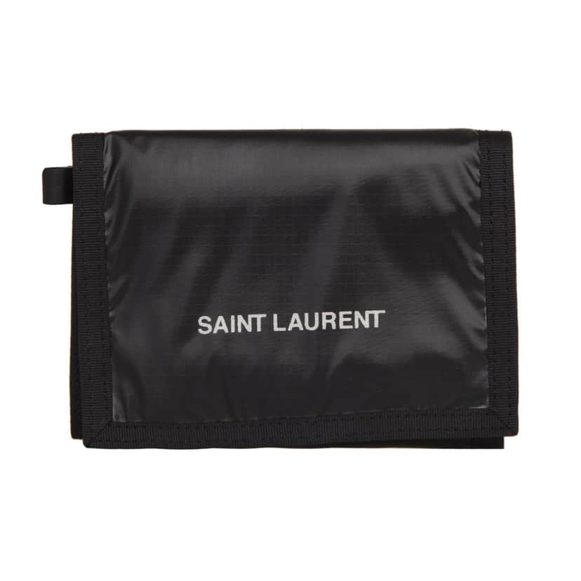 Saint Laurent Saint Laurent Nuxx Black Nylon Chain Trifold Wallet Black Never worn, with tag - Front View