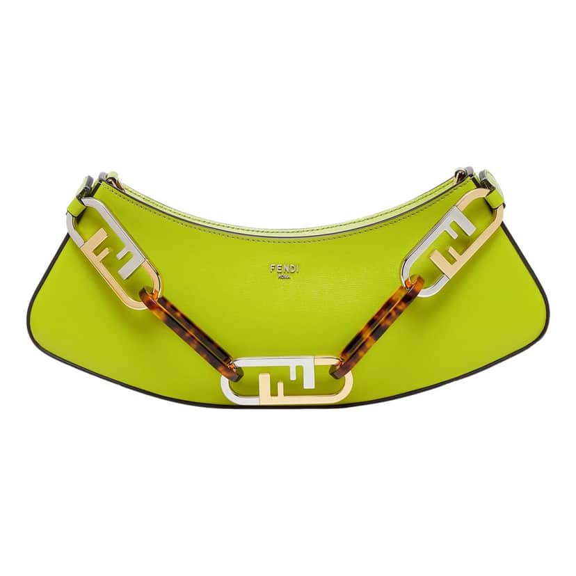 Fendi Fendi O'Lock Swing Wasabi Green Calf Leather Small Hobo Shoulder Bag Green Leather Never worn, with tag - Front View