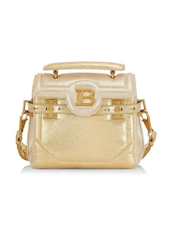 Balmain Balmain B-Buzz 23 Metallic Gold Tote Crossbody Shoulder Bag Calf Leather Gold Leather Never worn, with tag - Front View