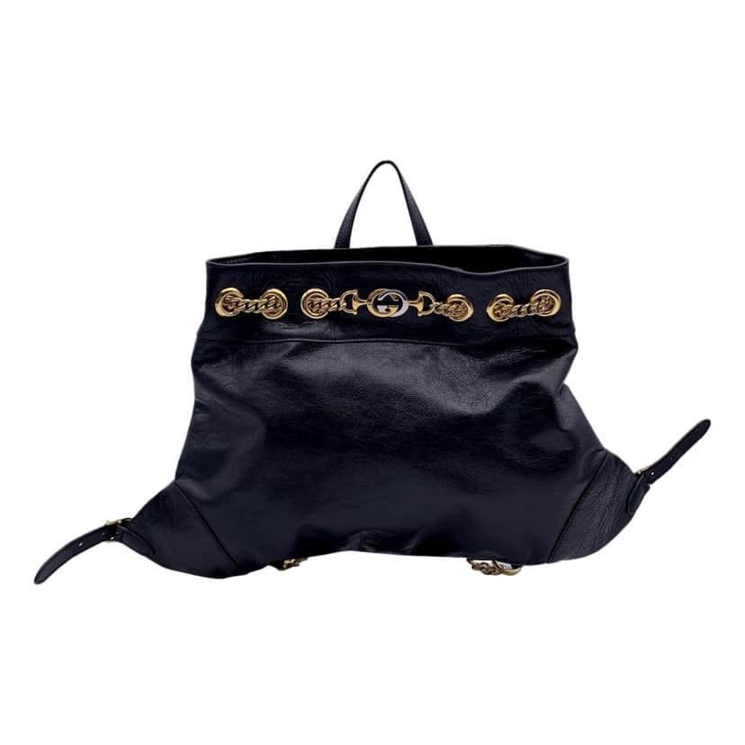 Gucci Gucci Black Leather Zumi Backpack Shoulder Backpack Black Leather Good condition - Front View