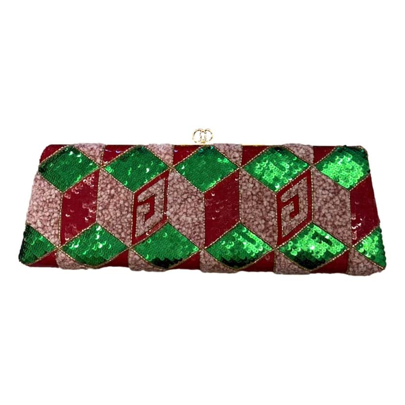 Gucci Gucci Broadway Embellished Sequins and Crystals Red Green Pink Chain Shoulder Bag Clutch Red Never worn, with tag - Front View