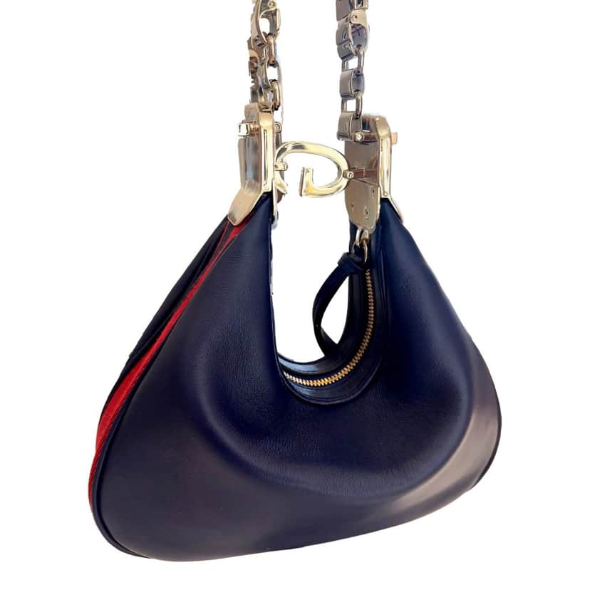 Gucci Gucci Attach√© Small Shoulder Bag Navy Leather Navy Leather Never worn, with tag - Front View