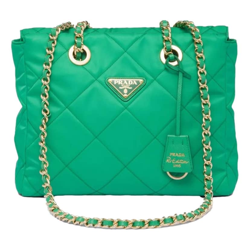 Prada Prada Re-Edition Menta Green 1995 Cha√Æne Re-Nylon Tote Bag Green Never worn, with tag - Front View