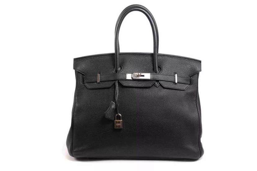Hermès Birkin 35 Togo Leather Black Leather Palladium Very good condition - Front View
