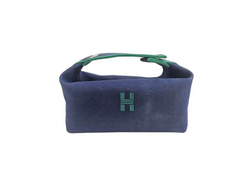 Hermès Marine Bride-A-Brac Blue Canvas Good condition - Front View