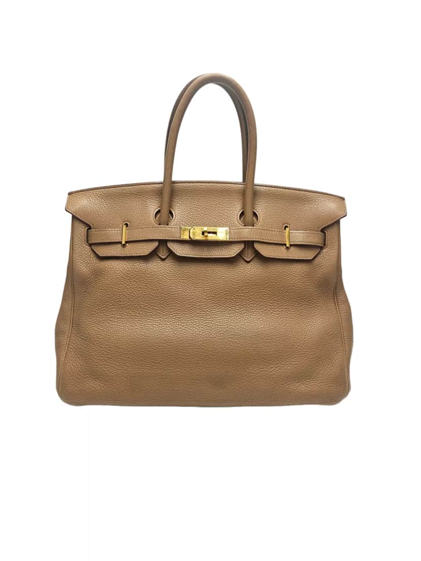 Hermès Birkin 35 Gold Hardware Beige Leather Gold Good condition - Front View