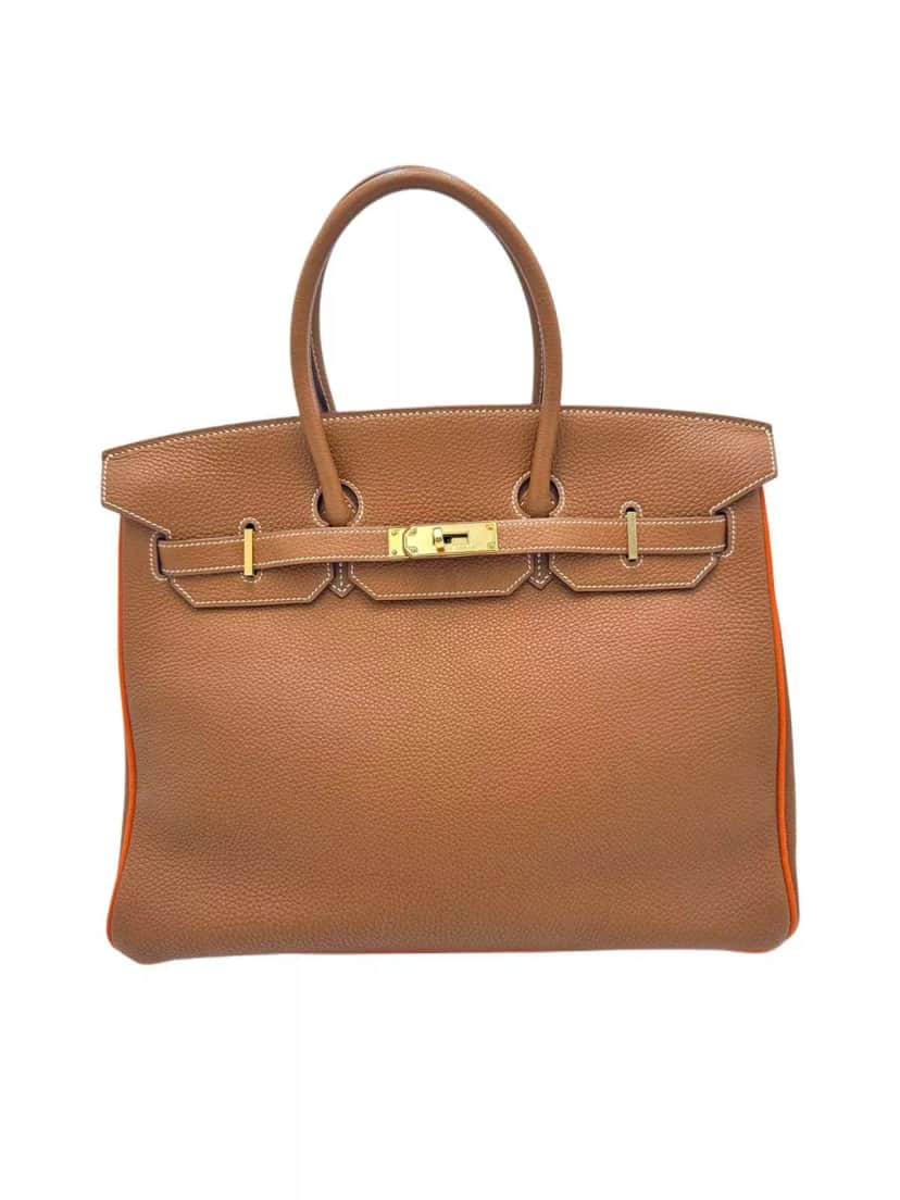 Hermès Birkin 35 Gold Hardware Gold Leather Gold Never worn - Front View