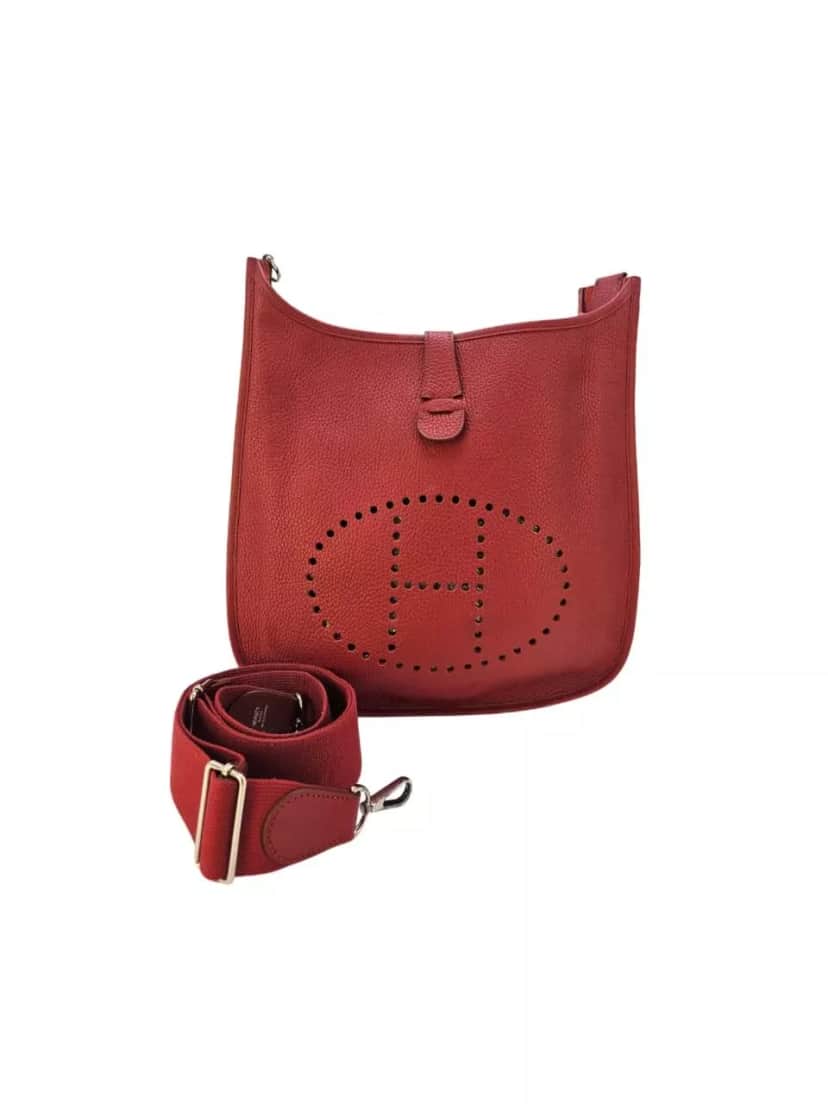 Hermès Evelyne Clemence Leather GM Red Leather Good condition - Front View