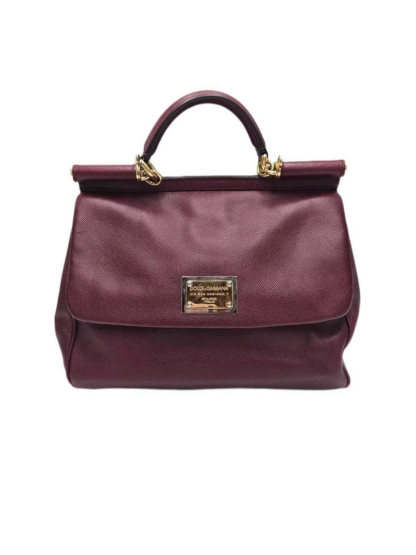 Dolce & Gabbana Dauphine Miss Sicily Burgundy Leather Very good condition - Front View