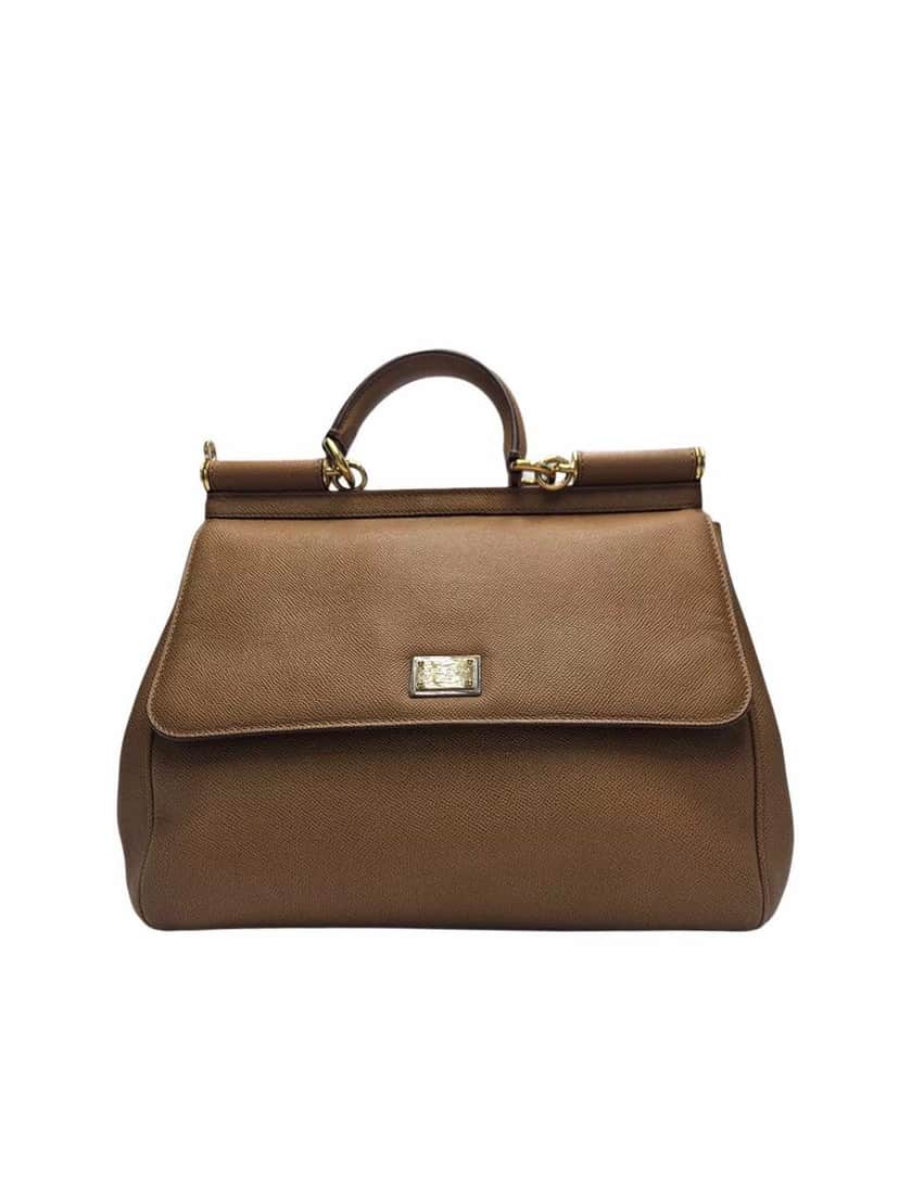 Dolce & Gabbana BROWN ‘Sicily’ Shoulder Bag Brown Leather Very good condition - Front View