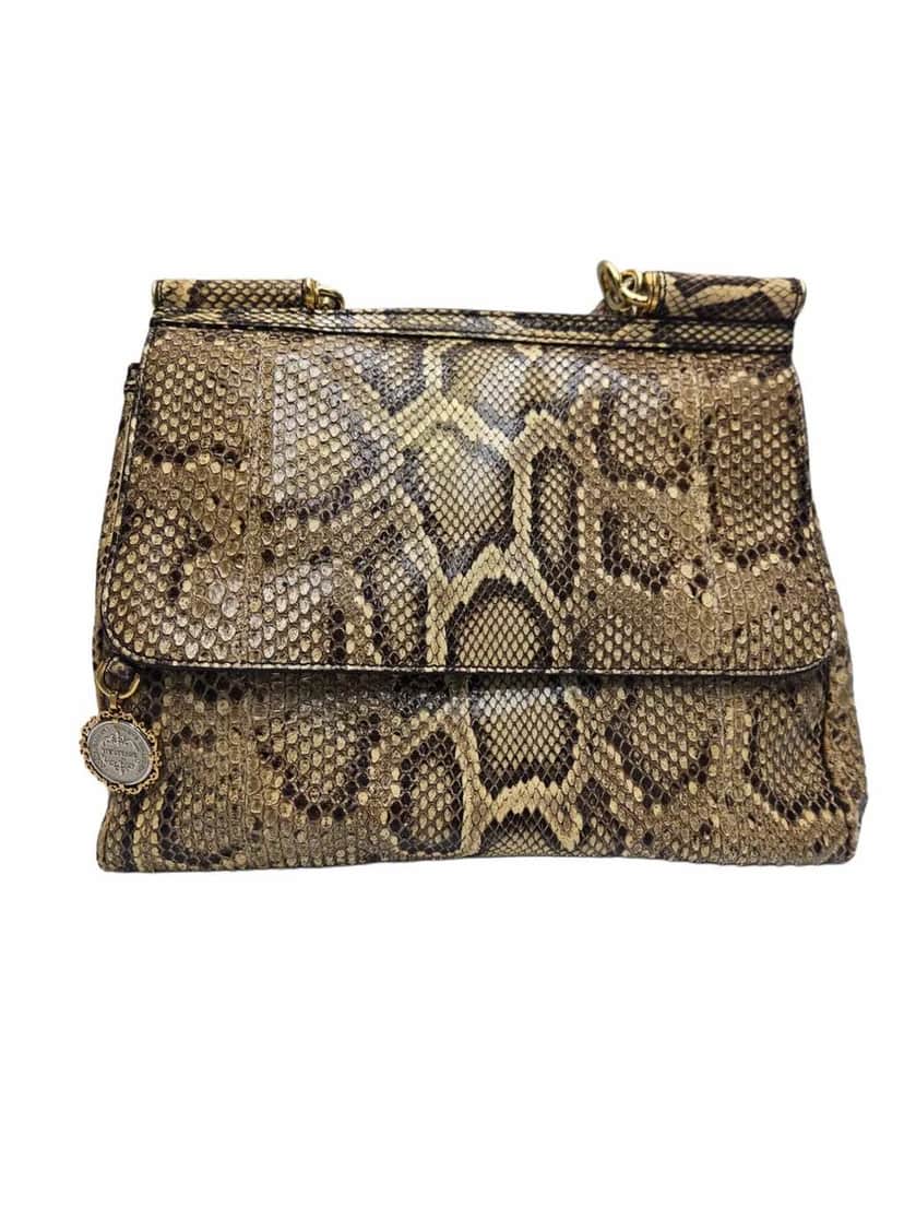 Dolce & Gabbana Yellow Python Sicily Bag Yellow Leather Good condition - Front View