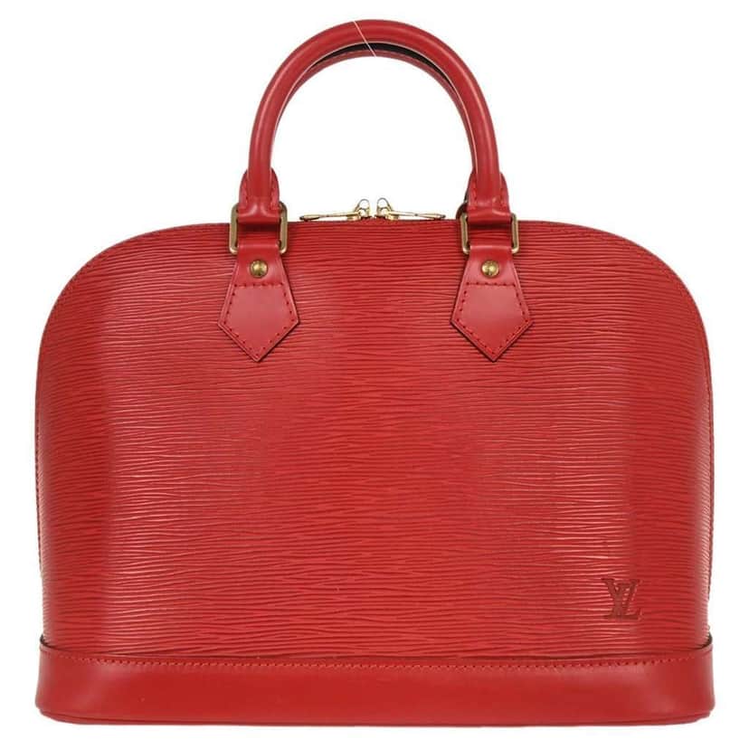 Louis Vuitton Alma Handbag Red Leather Good condition - Front View