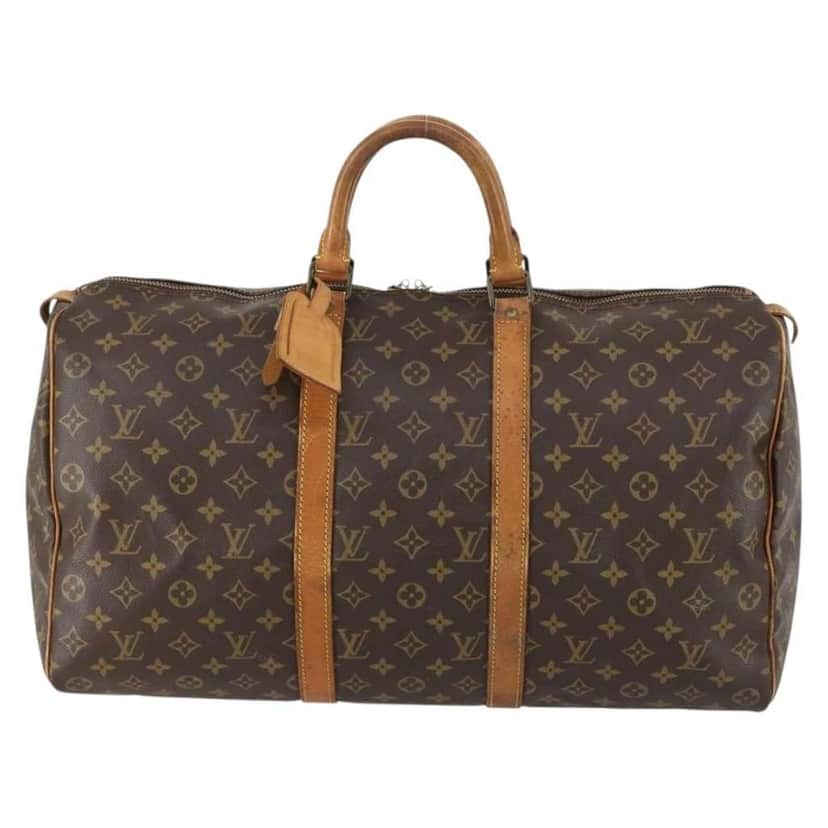 Louis Vuitton Keepall Bag Brown Canvas Good condition - Front View