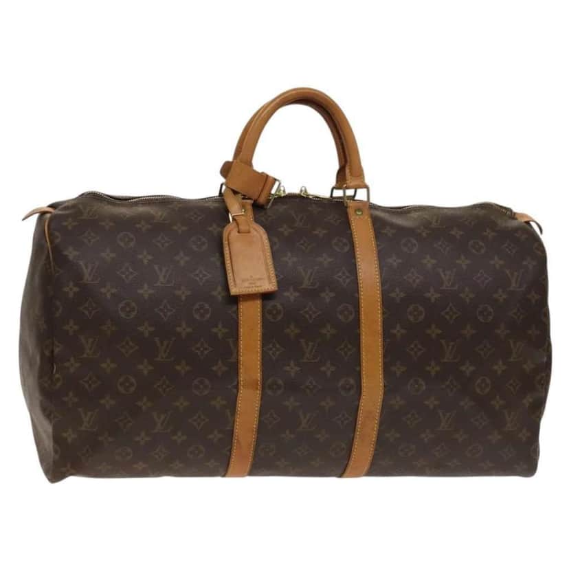 Louis Vuitton Keepall Bag Brown Canvas Fair condition - Front View