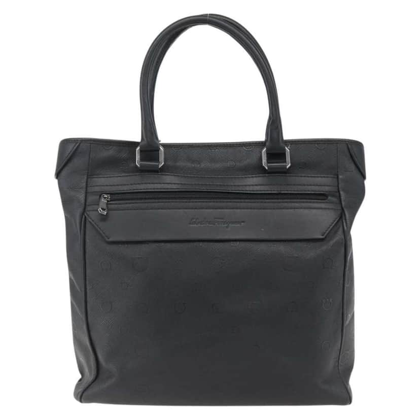 Salvatore Ferragamo Vintage Tote bag Black Leather Good condition - Front View