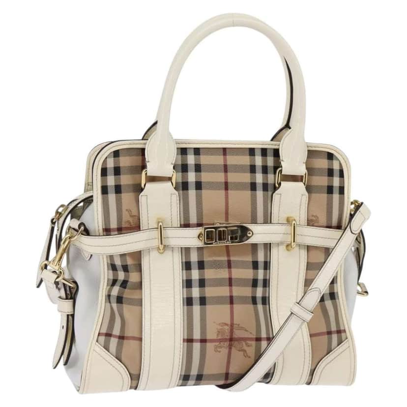 Burberry Minford Satchel Beige Canvas Good condition - Front View