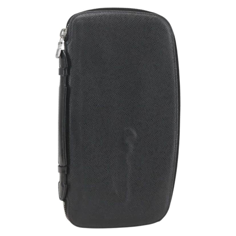 Louis Vuitton Atoll Organizer Wallet Black Leather Good condition - Front View